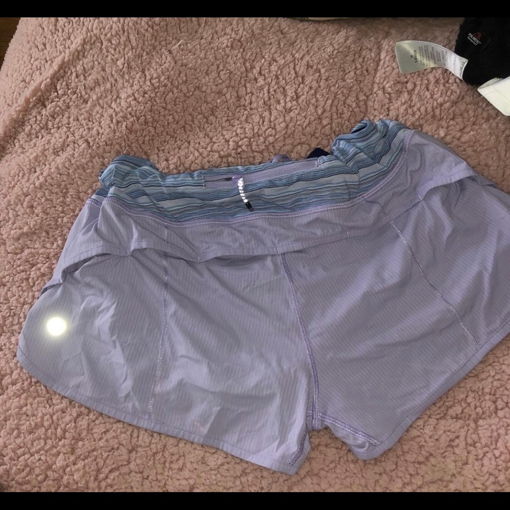Purple lululemon shorts with space dye top